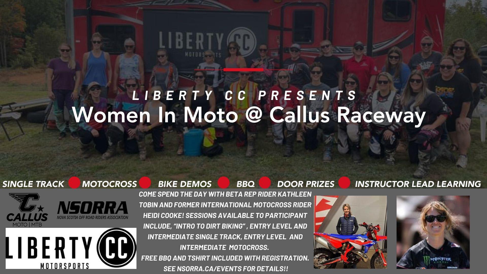 poster for 2023 Women In Moto event