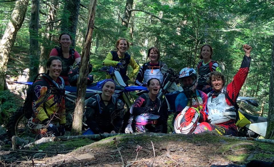 Women riders in the woods