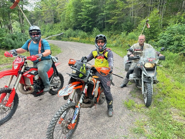 Justin, Mike and Jens on their bikes at Craigmore