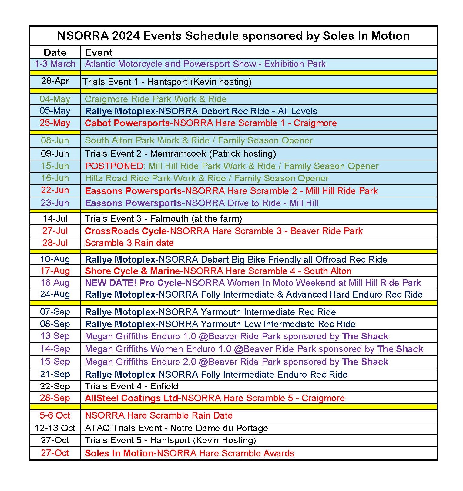 NSORRA schedule updated 10 July 2024