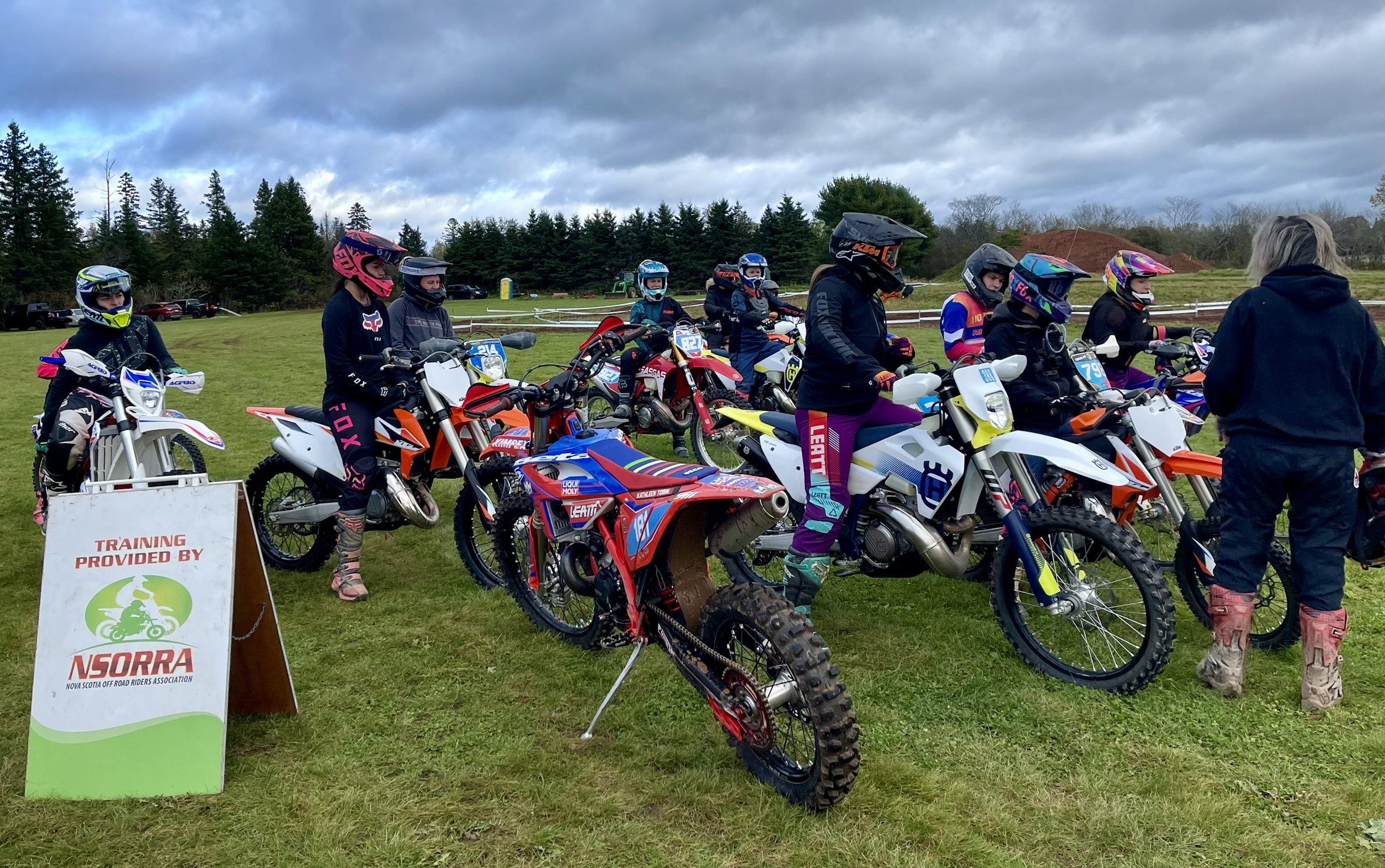 Dirt bikers prepare for riding