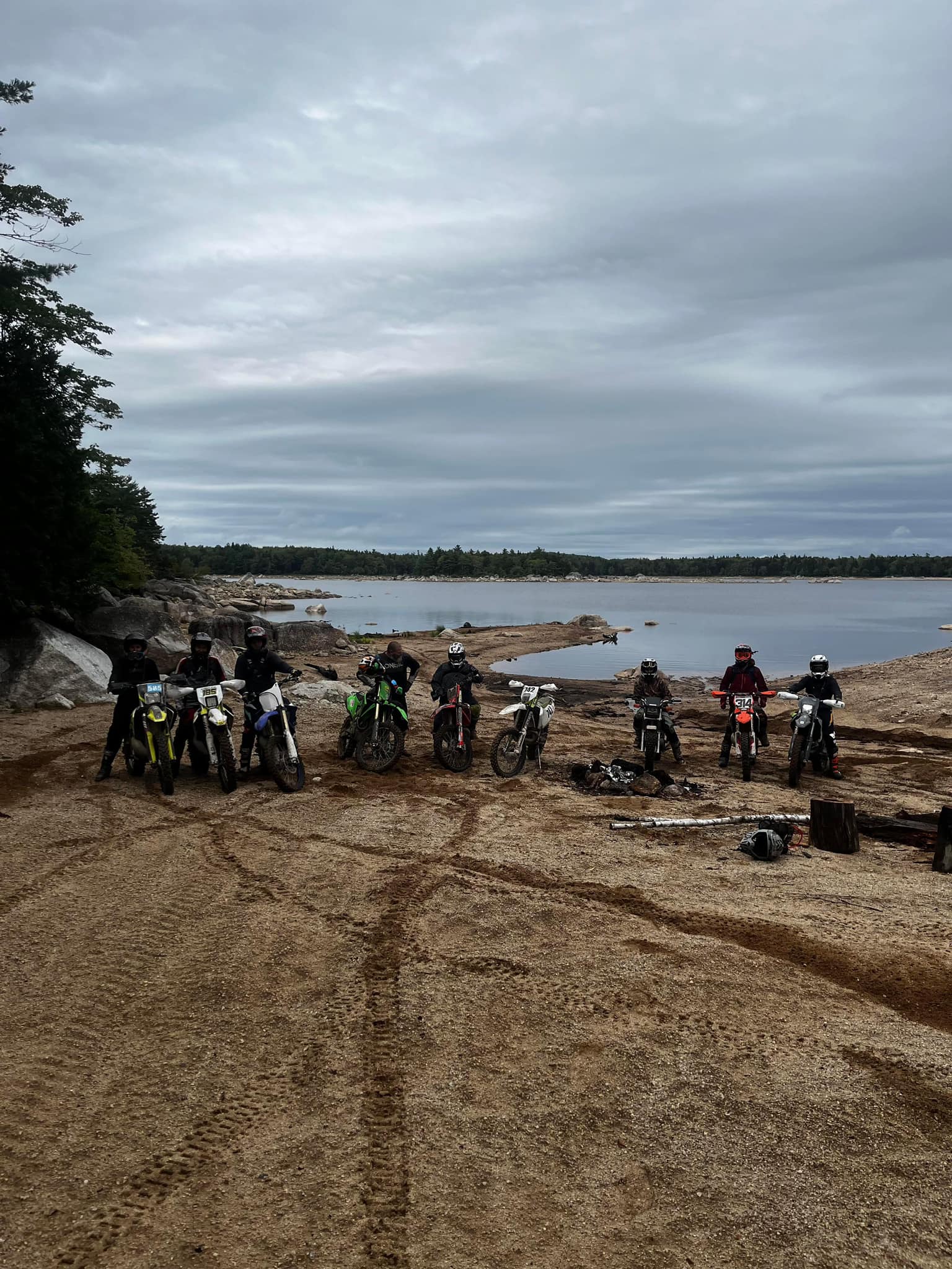 dirt bikes down by the water