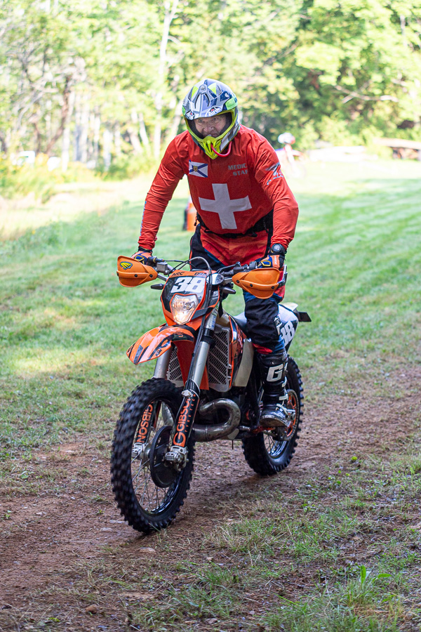 First responder Grant Lingley on the bike