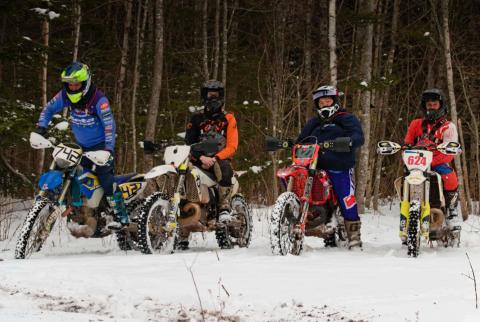 Riders in the snow at Hiltz Road, Jan 2025