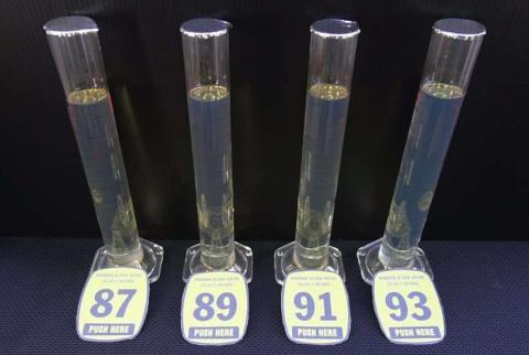 tubes of different gas grades